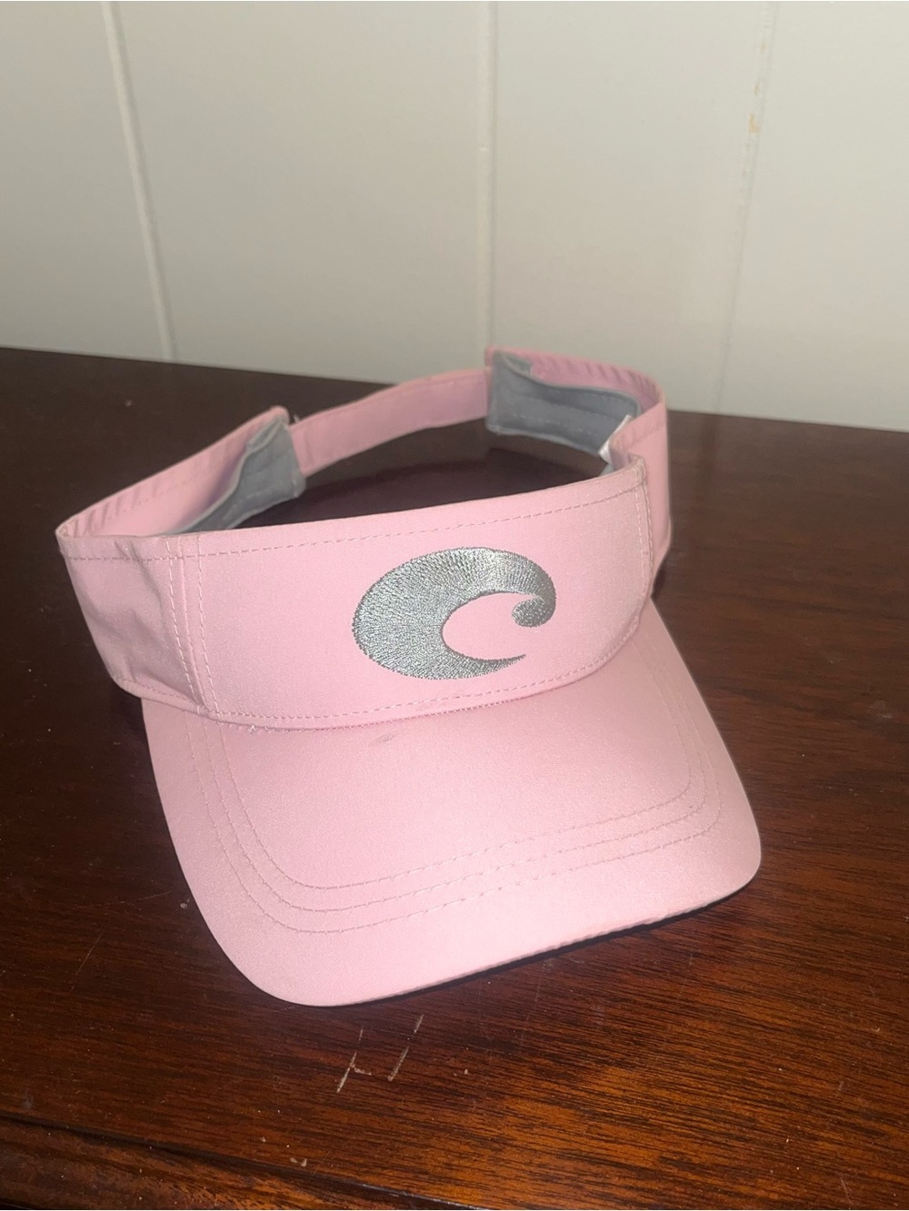 Pink womens Sun Visor with Silver Wave Logo b 144/c17